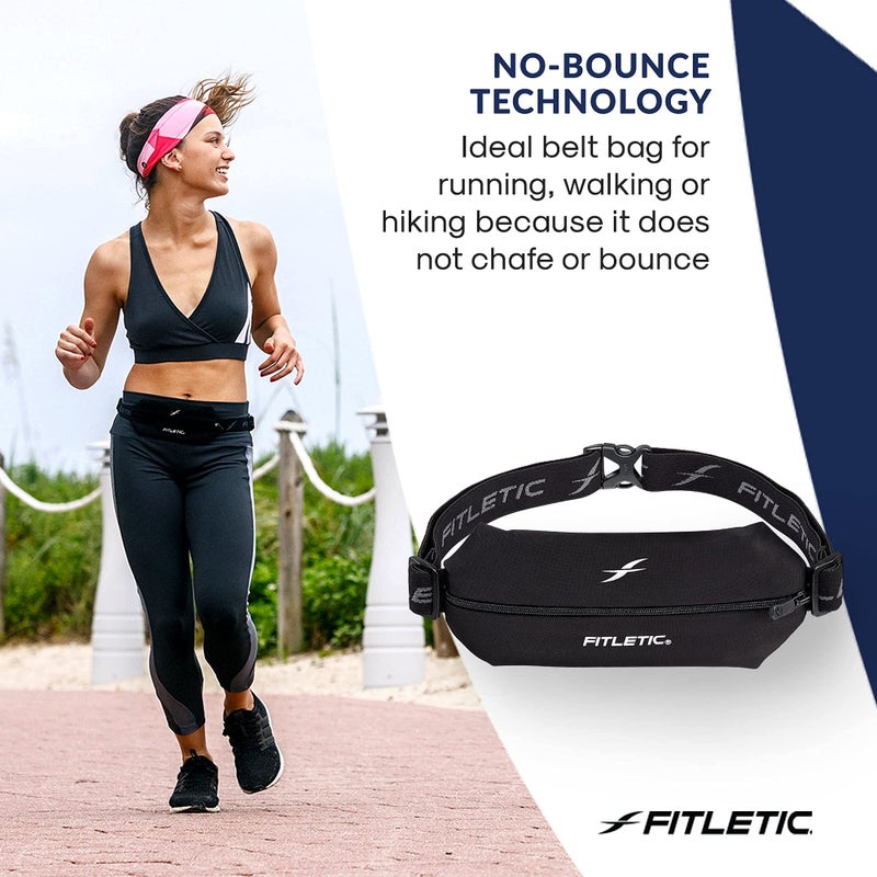 Fitletic Active Lifestyle Fanny Pack & Mini Sports Running Belt For Men & Women â€“ Lightweight, Low Profile- Ultra-Soft Expandable Lycra Pouch - Fits All Phones â€“ Inner Pocket - Image 2